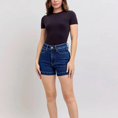 Judy Blue High Waist Tummy Control Denim Short-Dark Wash