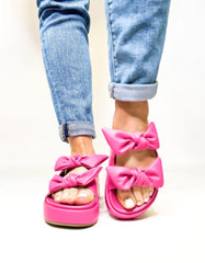 Hey Girl by Corky's Lil Bit Knotty Sandals-Hot Pink