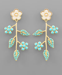 Floral Stem Earrings-2 Colors
