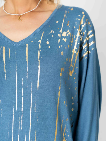 Gold Splattered Sweater