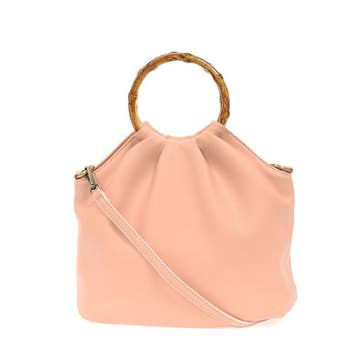 Natalie Bamboo Handle Pouf Bag - 2 Colors