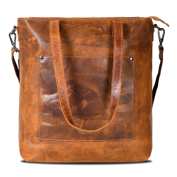 Bunbury Classic Leather Tote Bag - Camel