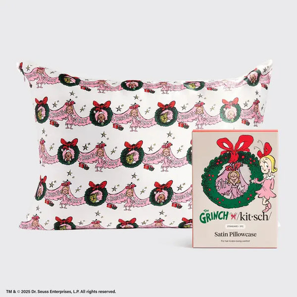 The Grinch X Kitsch Satin Pillowcase in Cindy Lou Who