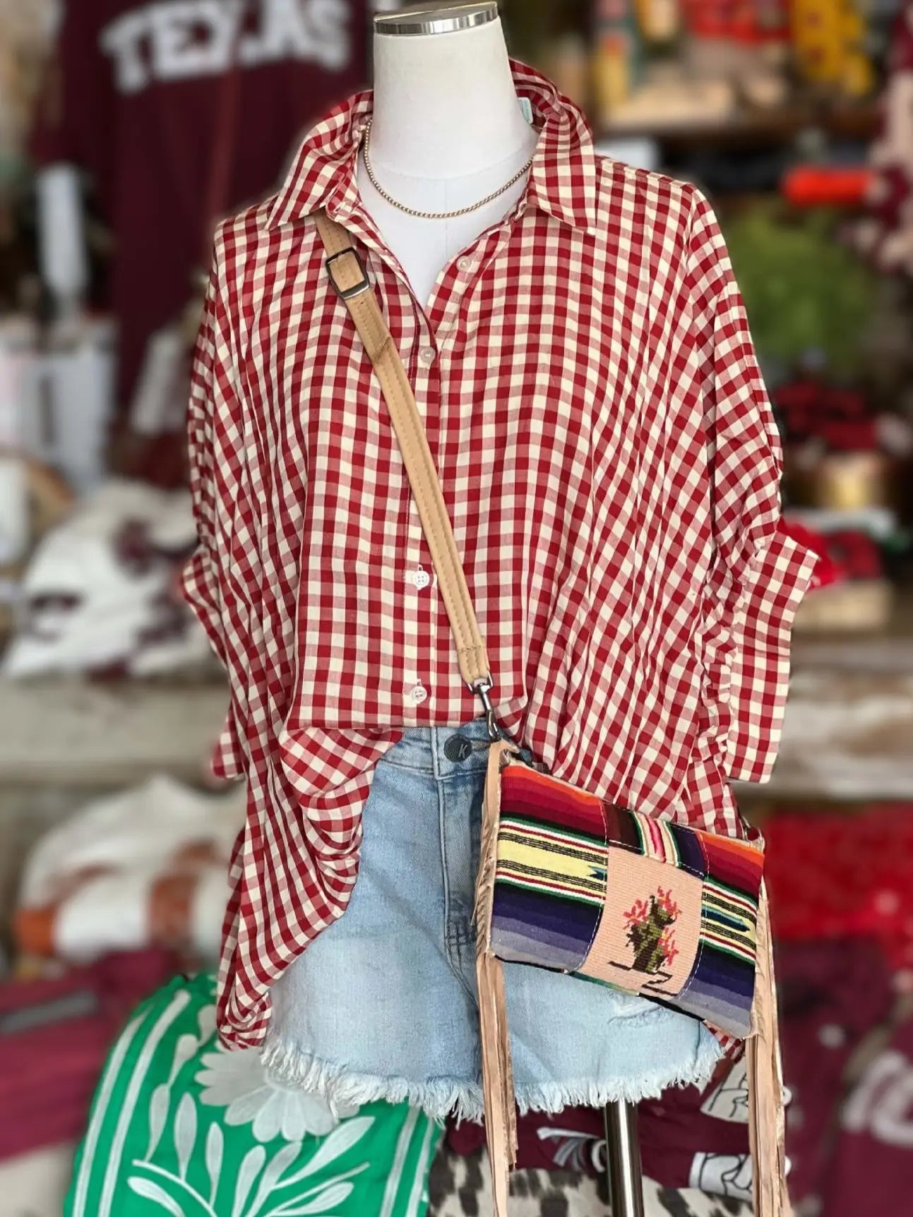 Classic Red Gingham Top