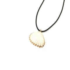 Shell Necklace On Black Rope-3 Options