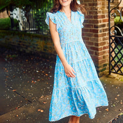 Kari Dress-Pretty Petals Blue