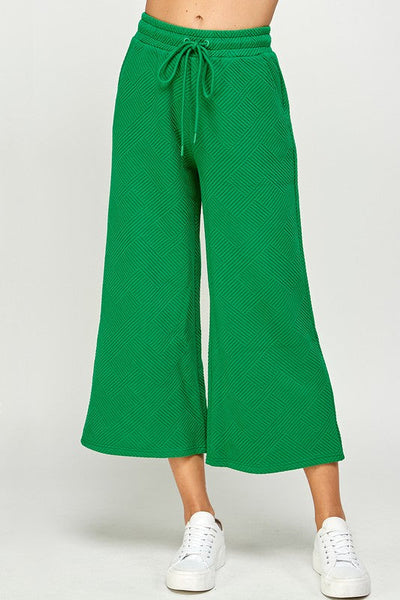 Textured Cropped Pants-4 Colors