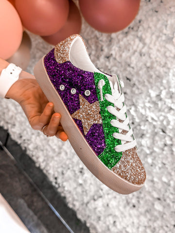 Mardi Gras Glitter Sneakers
