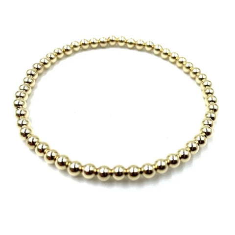 Erin Gray 14k Gold Filled Karma 4mm Simple Stretch Bracelet (7 Inches)