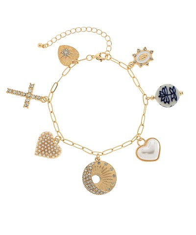 Blue Willow Charm Bracelet