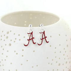Enamel Logo Earrings-Alabama or Auburn