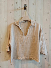 Camila Spanish Linen Blouse-2 Colors