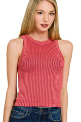 Flirty Girl Ribbed Tank Top-3 Colors