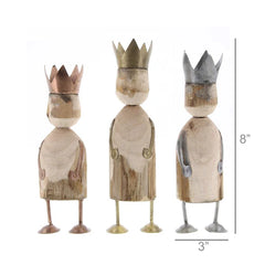 Wise Men, Wood & Metal - Set of 3