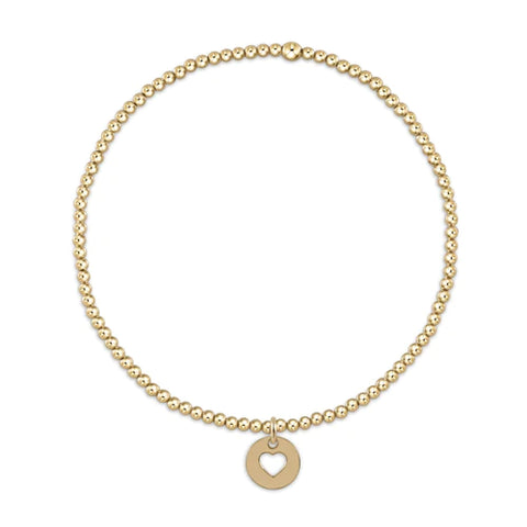 enewton classic gold 2.5mm bead bracelet - love gold charm