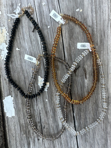 Three Pearl Suede Necklace