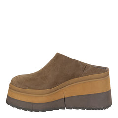 NAKED FEET COACH PLATFORM CLOGS - OTTER