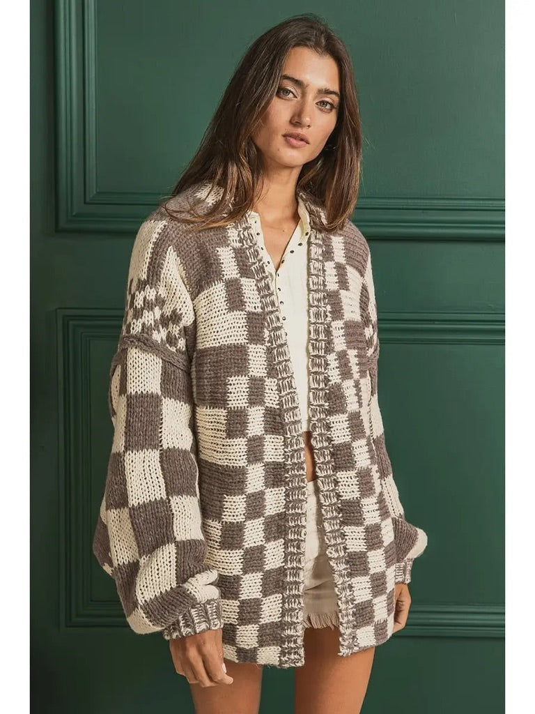 Checkmate Cardigan A Little Bird Boutique Checkmate Cardigan A Little Bird Boutique