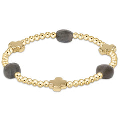 Enewton Signature Cross Admire Gold Pattern 3mm Bead Bracelet-Multiple Colors