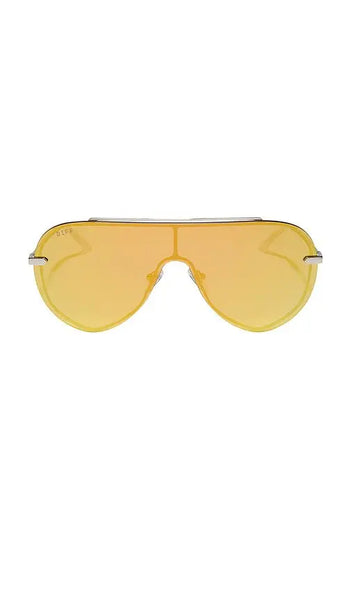DIFF Eyewear Imani Sunglasses-Silver & Gold Mirror
