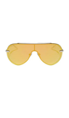 DIFF Eyewear Imani Sunglasses-Silver & Gold Mirror