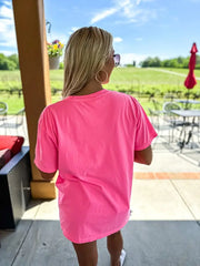 Neon Pink Mama Puff Letter Graphic Tee