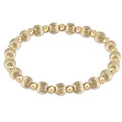 enewton Extends Dignity Grateful Pattern Bead Bracelet - 6mm - Gold