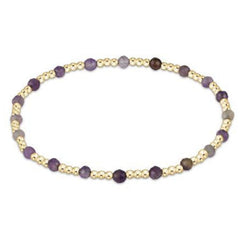enewton 7.25" Extends - Gemstone Gold Sincerity Pattern 3mm Bead Bracelet - Amethyst