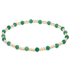 enewton 7.25" extends - Gemstone Gold Sincerity Pattern 3mm Bead Bracelet - Green Onyx