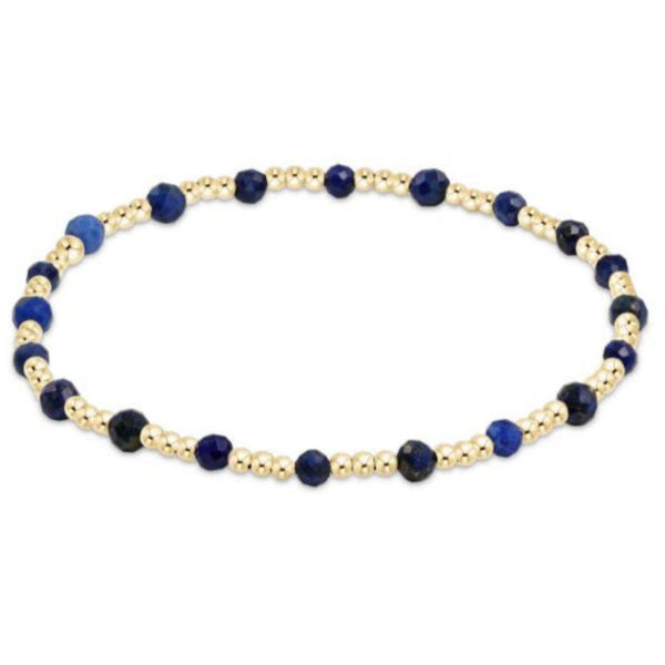 enewton 7.25" extends - Gemstone Gold Sincerity Pattern 3mm Bead Bracelet - Lapis