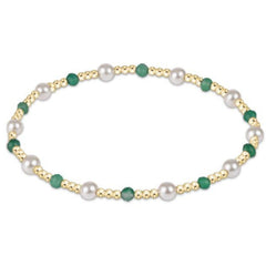 enewton 7.25" Extends - Pearl Sincerity Pattern 4mm Bead Bracelet - Green Onyx