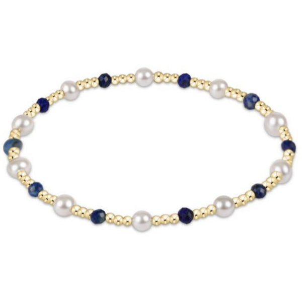 enewton 7.25" Extends - Pearl Sincerity Pattern 4mm Bead Bracelet - Lapis
