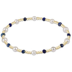 enewton 7.25" Extends - Pearl Sincerity Pattern 4mm Bead Bracelet - Lapis
