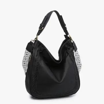 Aris Whipstitch Hobo/Crossbody w/ Guitar Strap-3 Colors