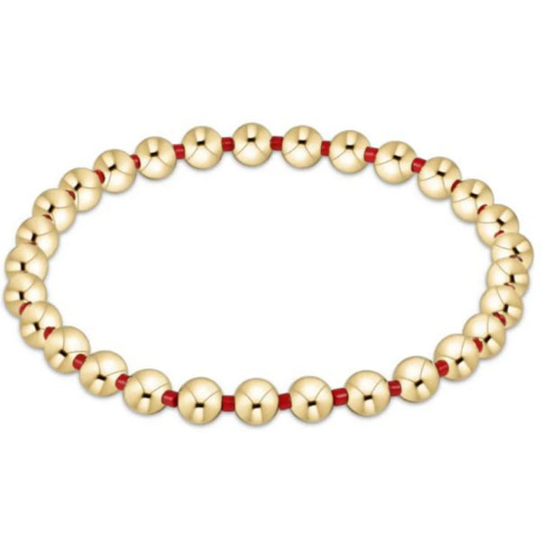 enewton Gameday Hope Grateful 5mm Bead Bracelet - Bright Red