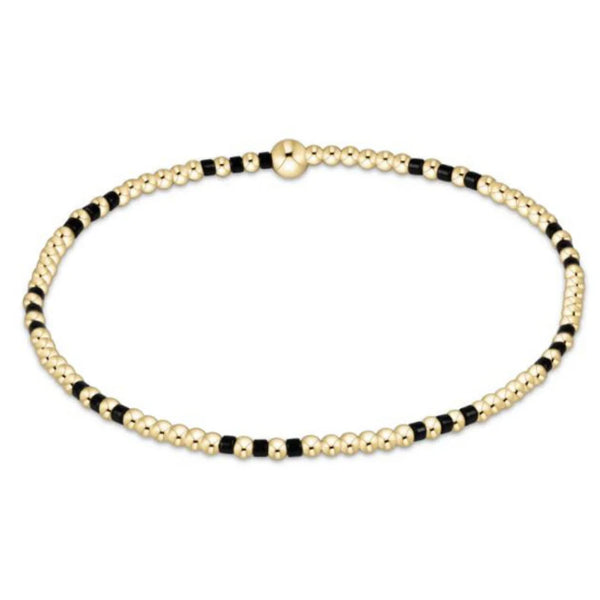 enewton Gameday Hope Joy Pattern 2mm Bead Bracelet - Onyx