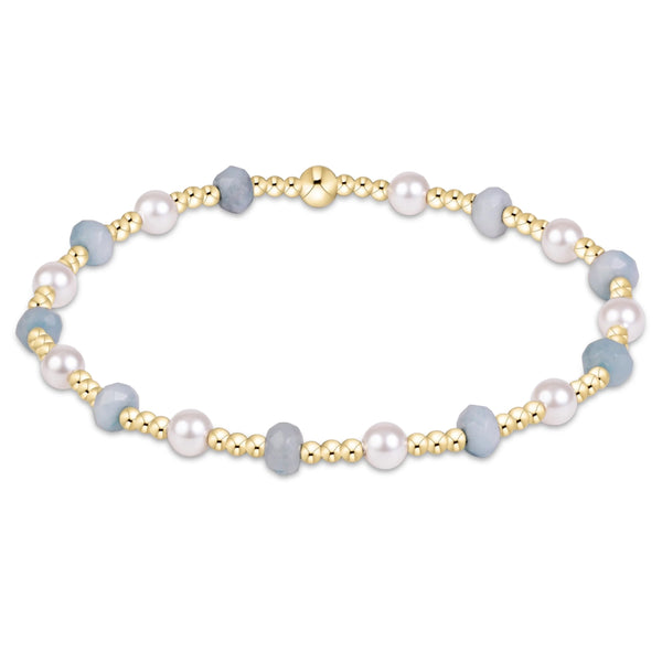 enewton - sincerity gemstone & pearl 4mm bracelet - aquamarine