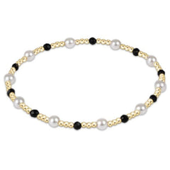 enewton 7.25" Extends - Pearl Sincerity Pattern 4mm Bead Bracelet - Faceted Onyx