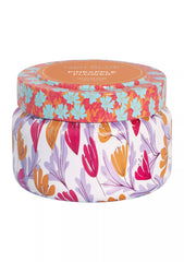 Capri Blue Pineapple Flower Pattern Play Printed Travel Tin