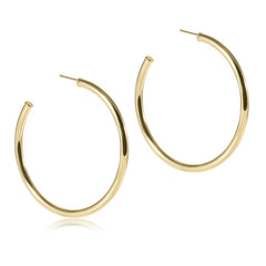 Enewton round gold 2" post hoop - 3mm - smooth