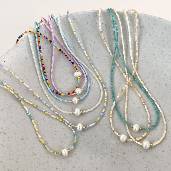 Boho Pearl Necklace-Many Options