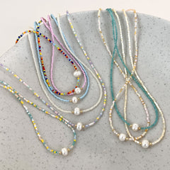 Boho Pearl Necklace-Many Options