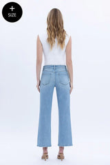 Lovervet  - High Rise Ankle studded slim wide leg Jeans