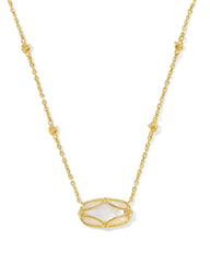 Kendra Scott Elisa Lattice Frame Gold Short Pendant Necklace-Multiple Options