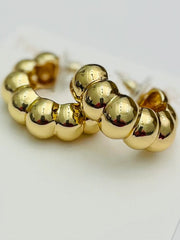 Wide Bubble Hoop Earring-Gold