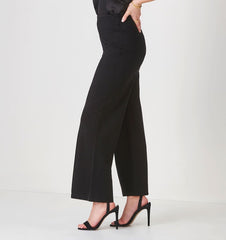 Charlie Paige  Wide Leg Ponte Pant, Black