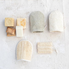 Cotton Shower Mitts - 2 Colors