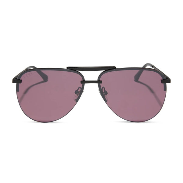 Diff Tahoe Matte Black Black Temple Tips Aubergine Silver Flash Sunglasses