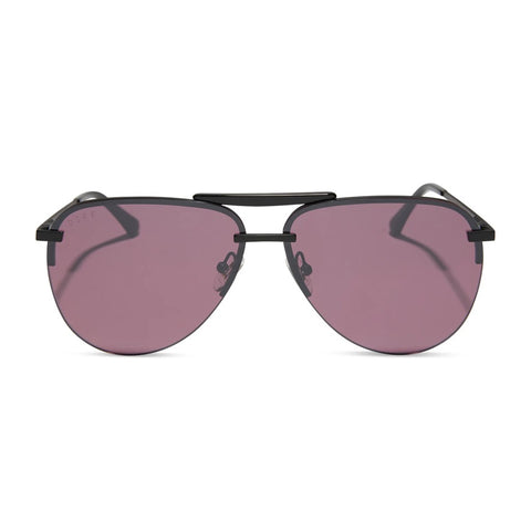 Diff Tahoe Matte Black Black Temple Tips Aubergine Silver Flash Sunglasses