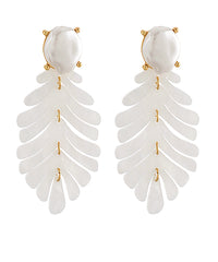 Pearl Leaf Earrings